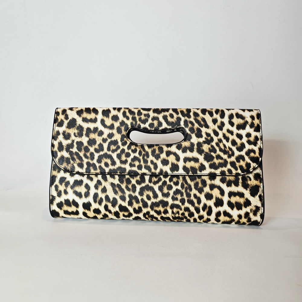 Cato Leopard Print Front Closure Clutch